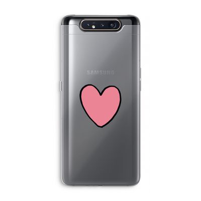 Hartje: Samsung Galaxy A80 Transparant Hoesje