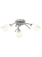 Plafondlamp Opera 3Lt -Chrome Metal & Opal Glass