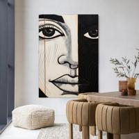 Urban Cotton Wandkleed 'Contrast' 80 x 110cm in Frame - black