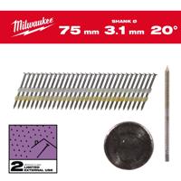 Milwaukee Rondkopnagels 20° 75 x 3,1mm | ring schacht | gegalvaniseerd VE=1750 - 4932492592
