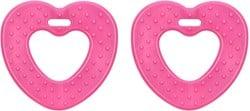 Durable Bijtring Hart met Noppen 786 Neon Pink