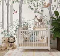 Dieren in het bos foto behang babykamer