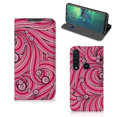 Motorola G8 Plus | Bookcase | Swirl Pink