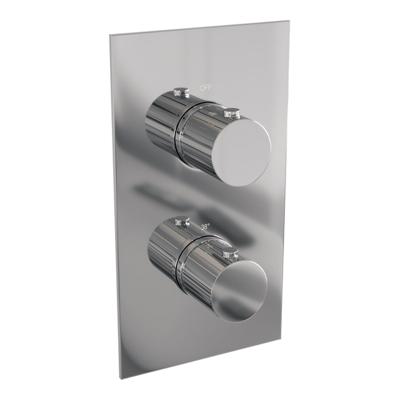 BRAUER Stripe 3-weg Inbouwthermostaat - rechthoekig - in- en afbouwdelen - chroom 5-CE-353