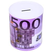 Concorde Spaarpot geld thema - 500 euro - paars - bankbiljetten - D13 x 15 cm