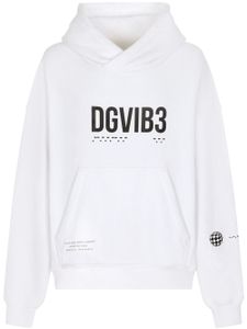 Dolce & Gabbana DGVIB3 slogan-print cotton hoodie - Blanc