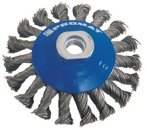 Promat Staaldraadborstel | d. 100 mm draaddikte 0,5 mm | staal 13 mm | 12500 min-¹ - 4000841150 - 4000841150
