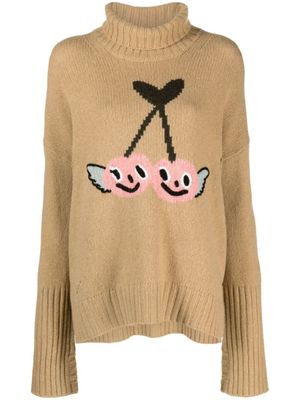 Zadig&Voltaire pull en laine Alma à motif cerises - Marron