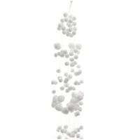 Sneeuwballen slinger - wit -135 cm - polyester - sneeuwversiering - slingers