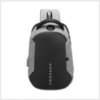 Multi functie Crossbodytassen mannen borst tas water afstotend schoudertas met USB Oplaadpoort L (grijs)