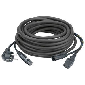 DAP Audio Power/Signaal kabel Schuko male - IEC female & XLR female - XLR male, 20 meter (zwart)