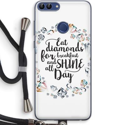 Diamonds: Huawei P Smart (2018) Transparant Hoesje met koord