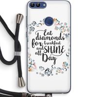 Diamonds: Huawei P Smart (2018) Transparant Hoesje met koord