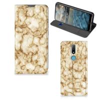 Nokia 2.4 | Standcase | Marmer Goud