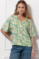 Studio Anneloes Patty Pastel V Neck Top 12851 T-shirt Korte Mouw 9997 Multi Color