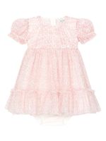 Dolce & Gabbana Kids robe en tulle à logo imprimé - Rose - thumbnail