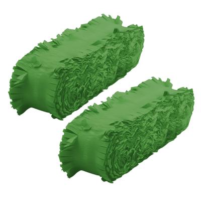 Crepe papier feest slingers/guirlande - 2x - 6 meter - groen - feestversiering - uni kleuren Crepe papier feest slingers/guirlande - 2x - 6 meter - groen - feestversiering - uni kleuren