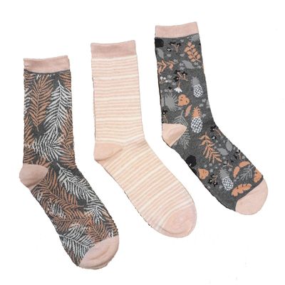 Apollo Dames Sokken Grijs/Zalmroze 3-pack 35/42 Apollo Dames Sokken Grijs/Zalmroze 3-pack 35/42