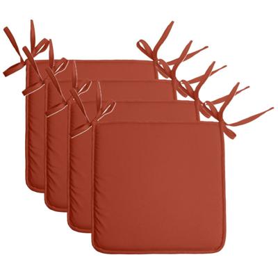Stof Textile Home stoelkussens - 4x - terracotta - 38 x 38 x 3 cm - voor binnen - vierkant