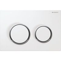 Geberit Omega20 bedieningplaat, 2-toets spoeling frontbediening voor toilet 21.2x14.2cm wit 115085KJ1 - thumbnail