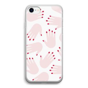 Hands pink: iPhone SE 2020 Transparant Hoesje