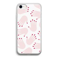 Hands pink: iPhone SE 2020 Transparant Hoesje
