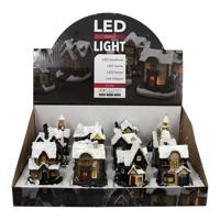 Beeld Kersthuisje 9,5cm LED op batterij Beeld Kersthuisje 9,5cm LED op batterij