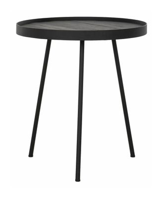DTP Home Bijzettafel 'Saturnus' Teakhout, 40cm, kleur Zwart