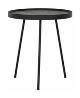 DTP Home Bijzettafel 'Saturnus' Teakhout, 40cm, kleur Zwart