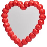 Home & Styling kinder wandspiegel - Heart - 28 x 27 cm - kunststof/glas - rood rand