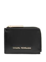 Chiara Ferragni portefeuille zippé à plaque logo - Noir - thumbnail