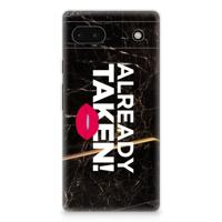 Google Pixel 6A | Siliconen hoesje | met naam Already Taken Black