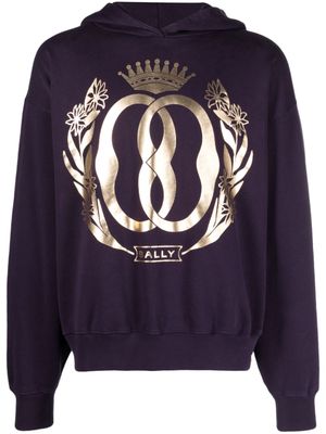 Bally hoodie en coton biologique à logo imprimé - Violet