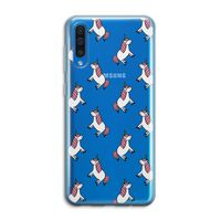 Eenhoorns overal: Samsung Galaxy A50 Transparant Hoesje