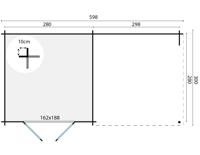 Blokhut - Tuinhuis Chappo | 28 mm | vuren bruin geïmpregneerd