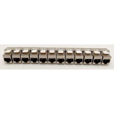Pakket van 12 RJ45 Cat.6a keystone-aansluitingen - LINEAIR - PR24AS12 - Kort - Afgeschermd