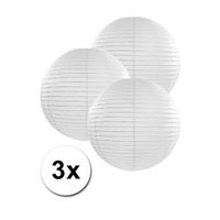 3 bolvormige lampionnen wit 25 cm - thumbnail