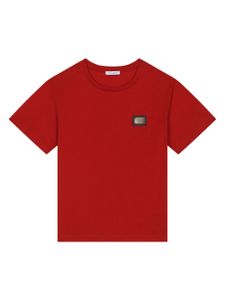 Dolce & Gabbana Kids t-shirt en coton à plaque logo - Rouge