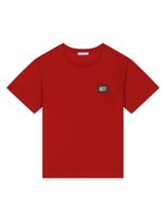 Dolce & Gabbana Kids t-shirt en coton à plaque logo - Rouge