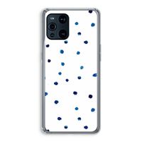 Blauwe stippen: Oppo Find X3 Transparant Hoesje