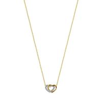 14K Geelgouden Collier met Hartjes van Diamant - Romantisch en Elegant