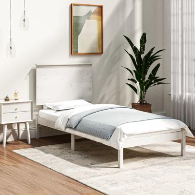 Bedframe zonder matras massief grenenhout wit 140x200 cm