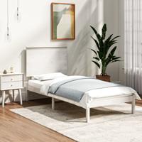 Bedframe zonder matras massief grenenhout wit 140x200 cm