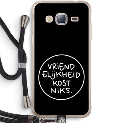 Vriendelijkheid: Samsung Galaxy J3 (2016) Transparant Hoesje met koord