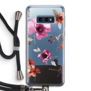 Geschilderde bloemen: Samsung Galaxy S10e Transparant Hoesje met koord