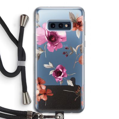 Geschilderde bloemen: Samsung Galaxy S10e Transparant Hoesje met koord