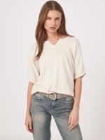 Loose fit katoenen trui met elastische zoom Loose fit katoenen trui met elastische zoom