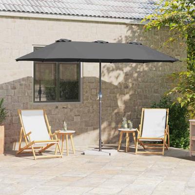 Tuinparasol Antraciet 380 x 196 x 235 cm Poedergecoat staal