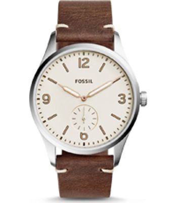 Horlogeband Fossil FS5244 Leder Bruin 22mm