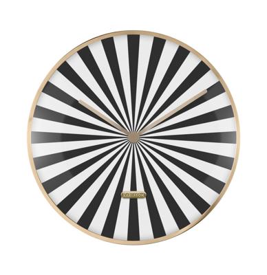 Wall Clock Candy Swirl Dome Zwart Wit